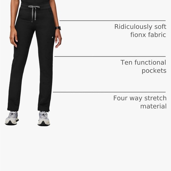 FIGS Yola Scrub Pants Yoga Style Size L | Navy High-Waisted, Comfortable Fit - Picture 3 of 12